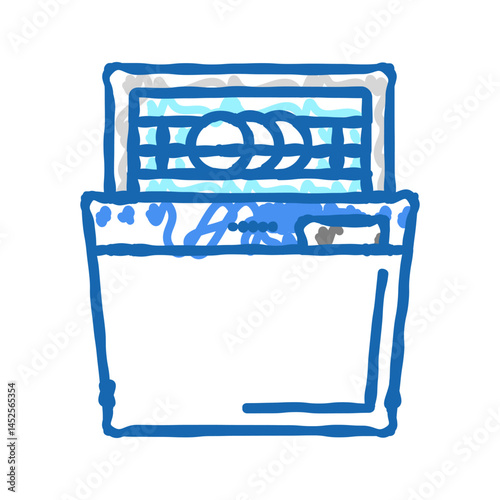 dishwasher equipment icon doodle illustration