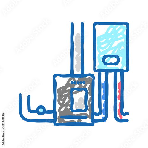 furnace appliance icon doodle illustration