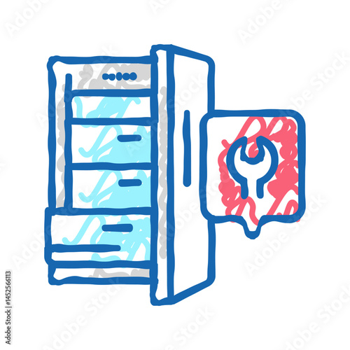 freezer repair icon doodle illustration
