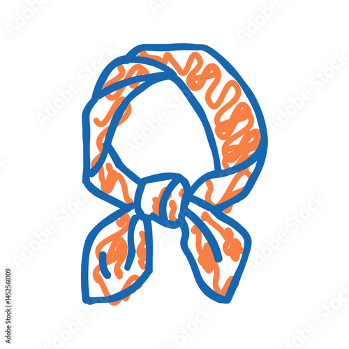 neck scarf silk icon doodle illustration