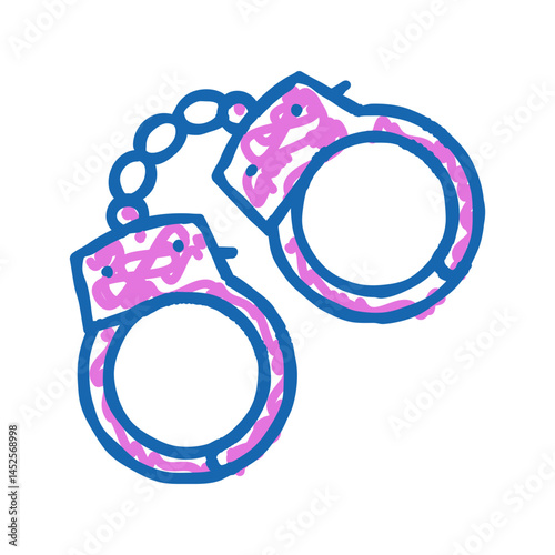 handcuff sex toy icon doodle illustration