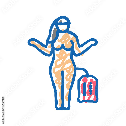 doll sex toy icon doodle illustration