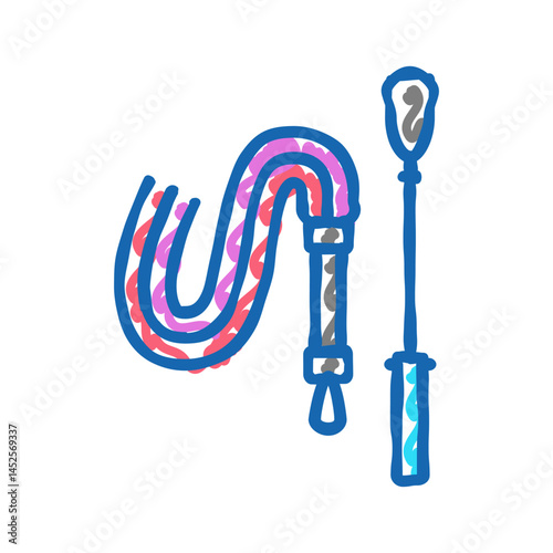 whip sex toy icon doodle illustration