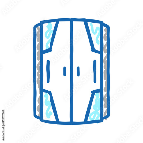 closed vertical cabin solarium equipment icon doodle illustration