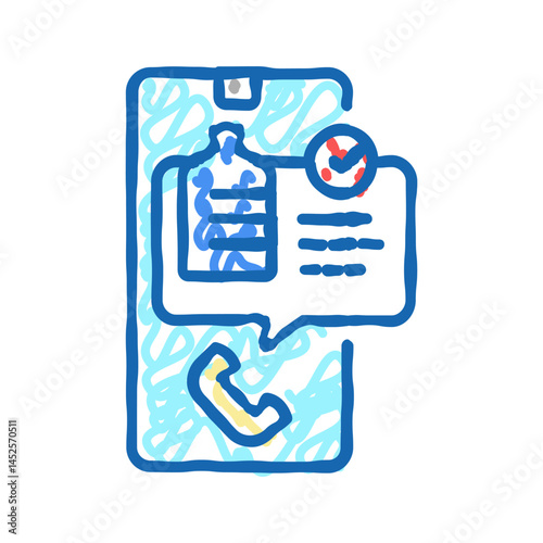 call for order water icon doodle illustration