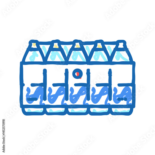 water bottles pack icon doodle illustration