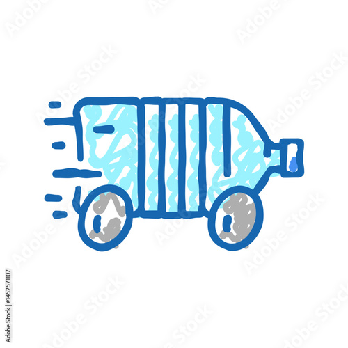 logo water delivery service icon doodle illustration