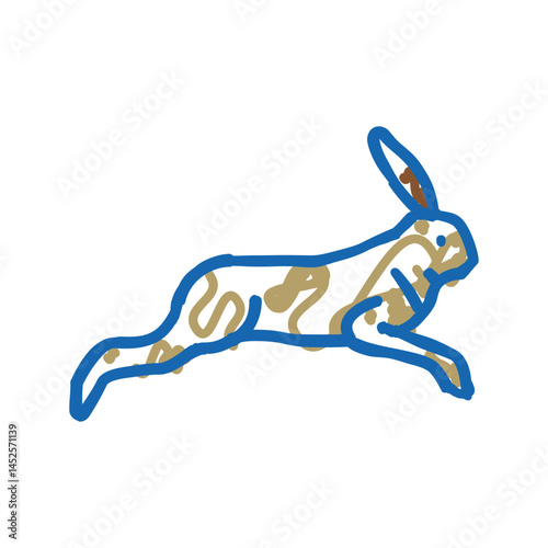 hare wild animal icon doodle illustration
