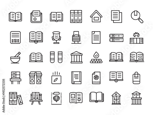Library Study Icon Enhances Learning Experience.eps