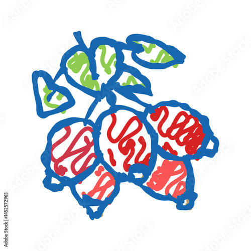 dogrose berry icon doodle illustration