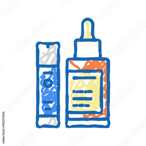 firming serum icon doodle illustration