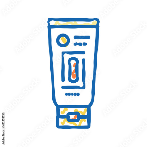 sunscreen for face icon doodle illustration