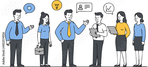 Vector Illustration: Business Meeting or Job Interview