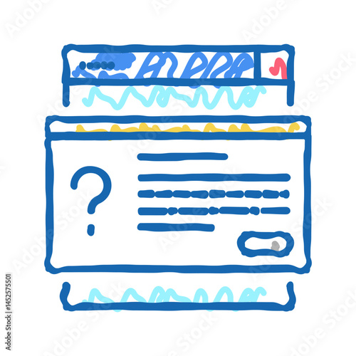 question online ask icon doodle illustration