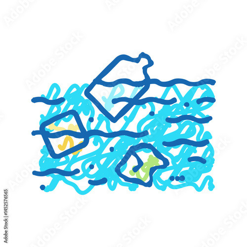 pollution plastic icon doodle illustration