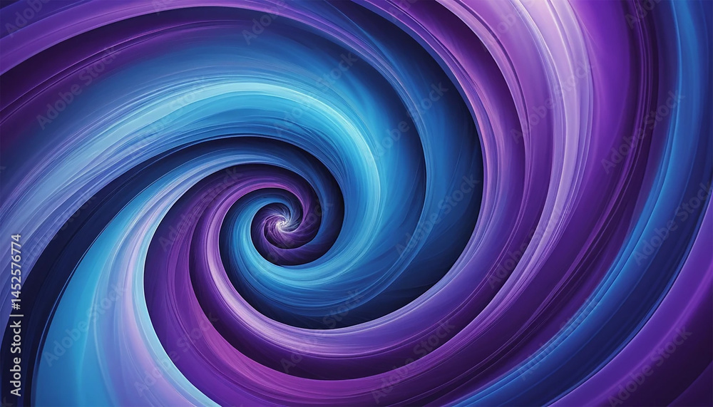 Obraz premium Mesmerizing Abstract Vortex in Blue and Purple Tones – Hypnotic Digital Art Background