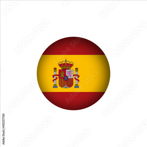 Free Download Spanish flag in the shape of a 3D sphere. Spain flag logo illustration. Spain flag icon. - GFXLoad