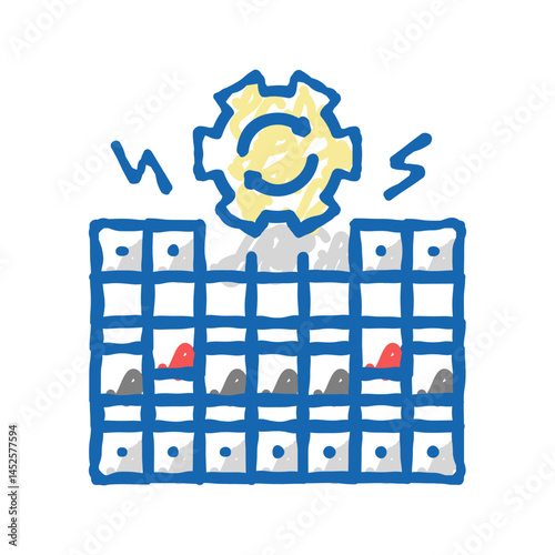 fuse box replacement icon doodle illustration