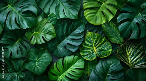 Wallpaper Mural Lush Green Tropical Leaves Background Texture Torontodigital.ca
