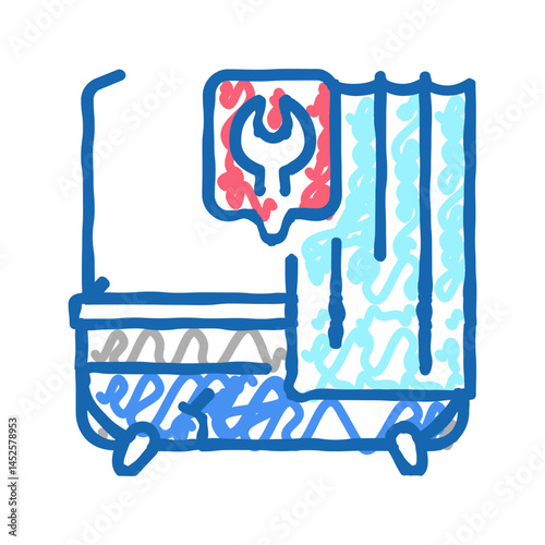 bath repairs icon doodle illustration