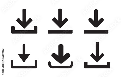 Download icon set. Download vector icons. Upload symbol collection. Files download and upload icons. Vector illustration eps 1o