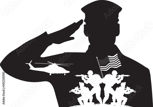 US Soldier salute vector