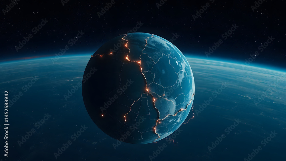 Cracked Planet Slowly Being Repaired A Stunning Space Scene