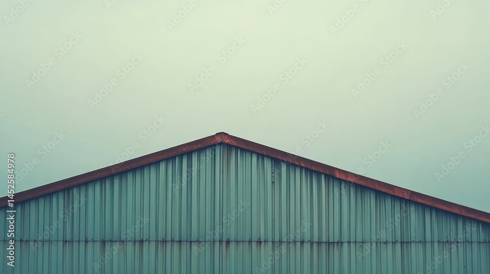 Fototapeta premium Minimalist Metal Structure Under a Pale Sky: A Study in Architectural Simplicity