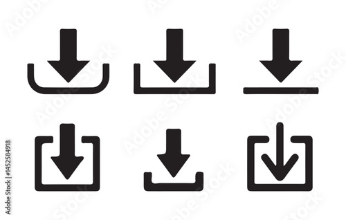 Download icon set. Download button Collection. Download files icons vector. Arrow downloading icon. isolated on white background. Vector eps 10