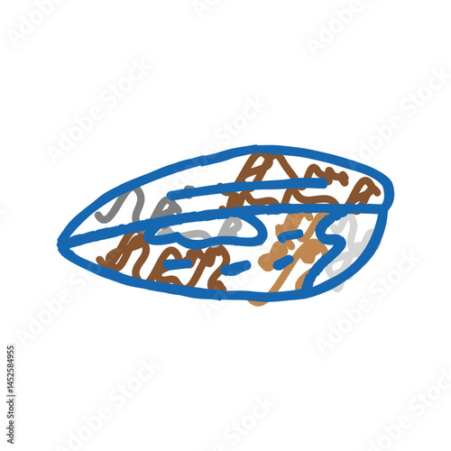 mussel closed shell icon doodle illustration