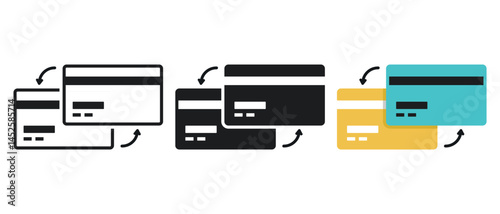 Switch two credit card icon. illustration vector