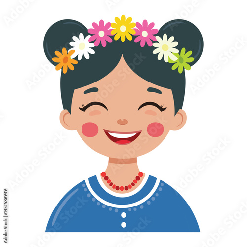 girl with flower