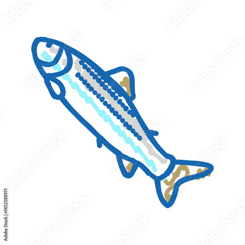 smolt salmon icon doodle illustration