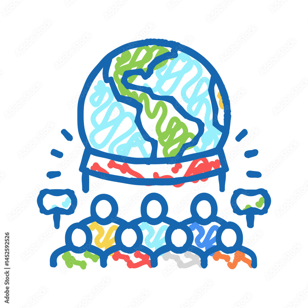 Fototapeta premium ecology protest icon doodle illustration