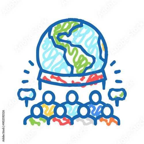 ecology protest icon doodle illustration