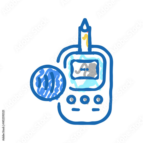 glucometer contactless icon doodle illustration