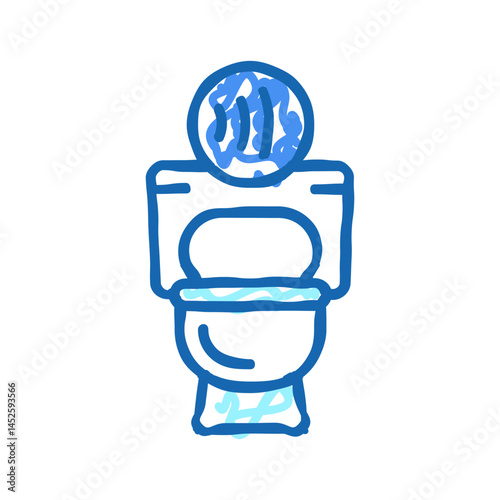 toilet contactless icon doodle illustration