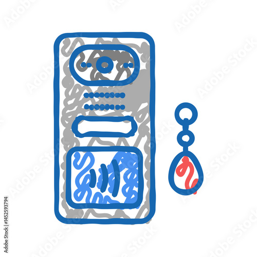 intercom contactless icon doodle illustration