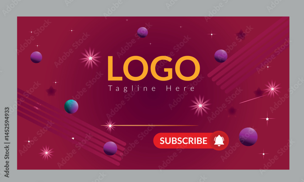 Naklejka premium A modern creative youtube cover design template.