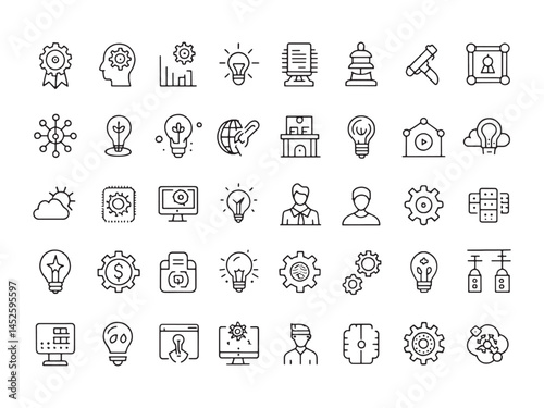 Open Innovation Icon Inspires Creative Problem Solving.eps