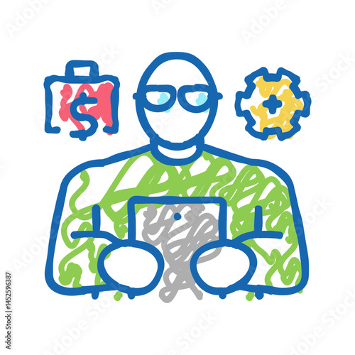 professional organizer icon doodle illustration