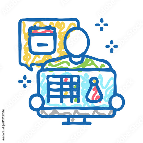 event planner icon doodle illustration