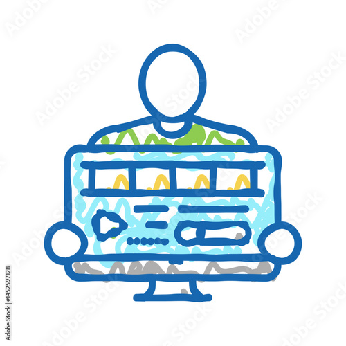 video editor icon doodle illustration