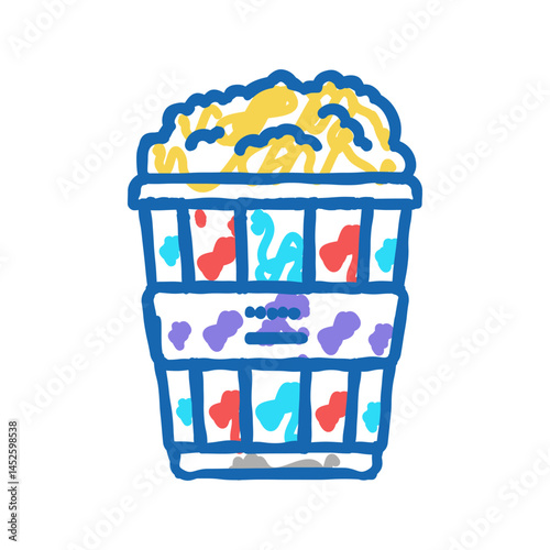 popcorn food icon doodle illustration