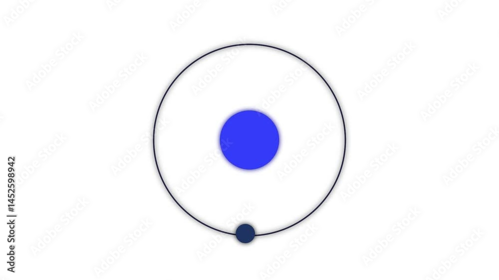 Single electron rotating Proton- atom animation