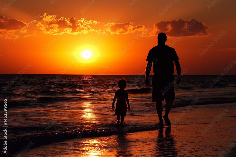 Fototapeta premium Father`s Day. Child and dad