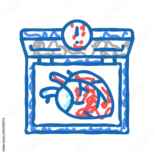 organ trafficking crime icon doodle illustration