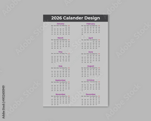 Modern Fresh Calendar Design Template