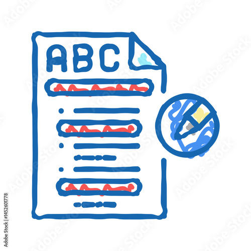 grammar english icon doodle illustration