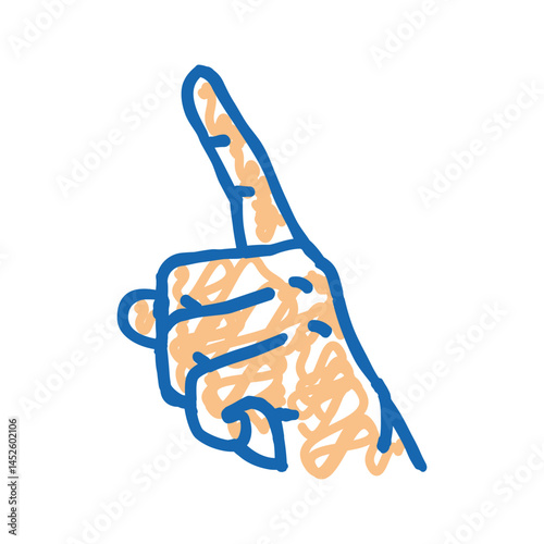 attention hand gesture icon doodle illustration